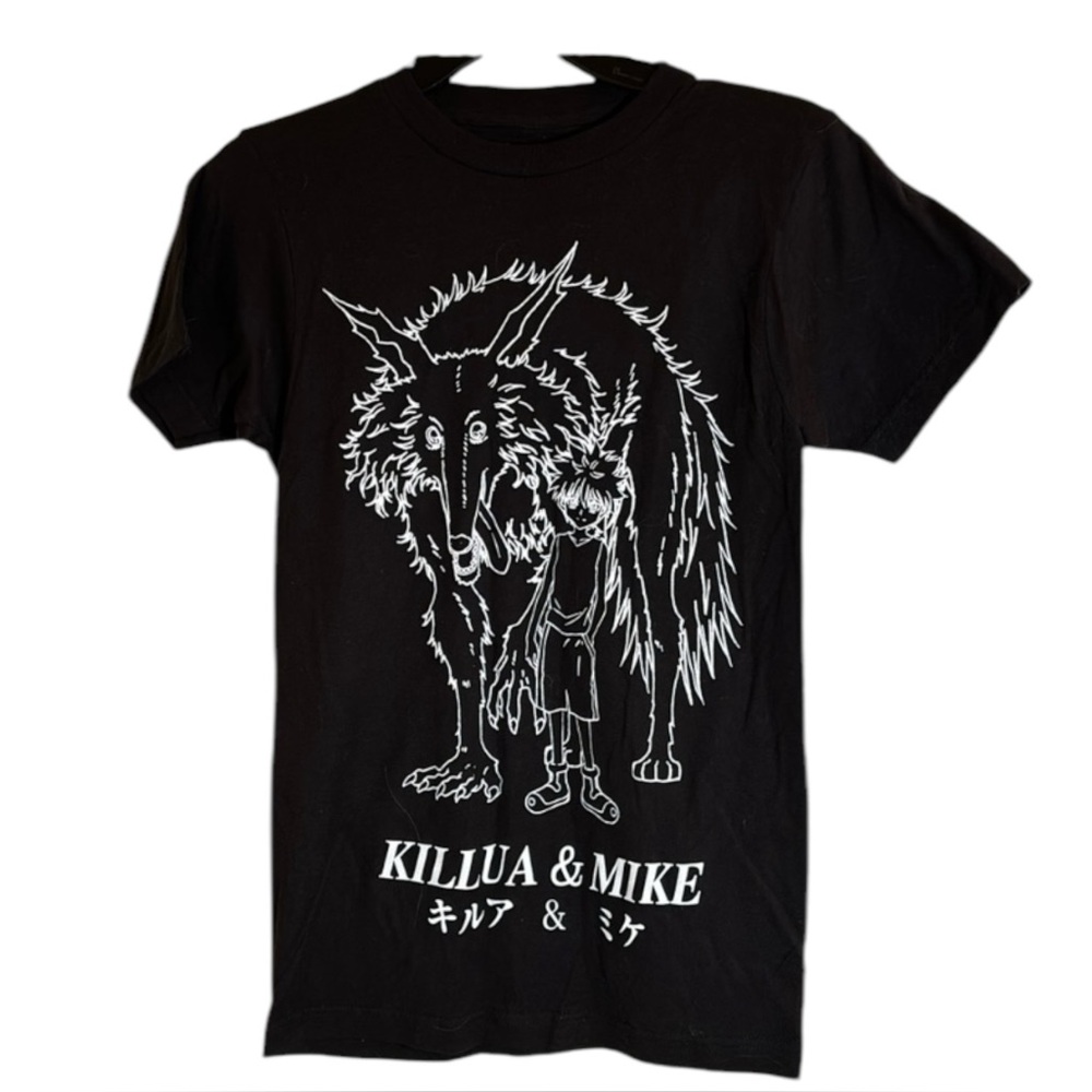 Killua & Mike black T-shirt size xs. Hunter hunter. 100% cotton nwot.
